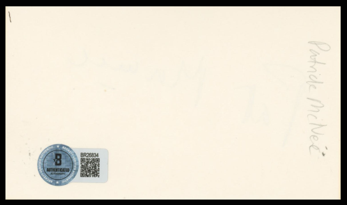 Patrick MacNee The Avengers Authentic Signed 3x5 Index Card BAS #BR26834