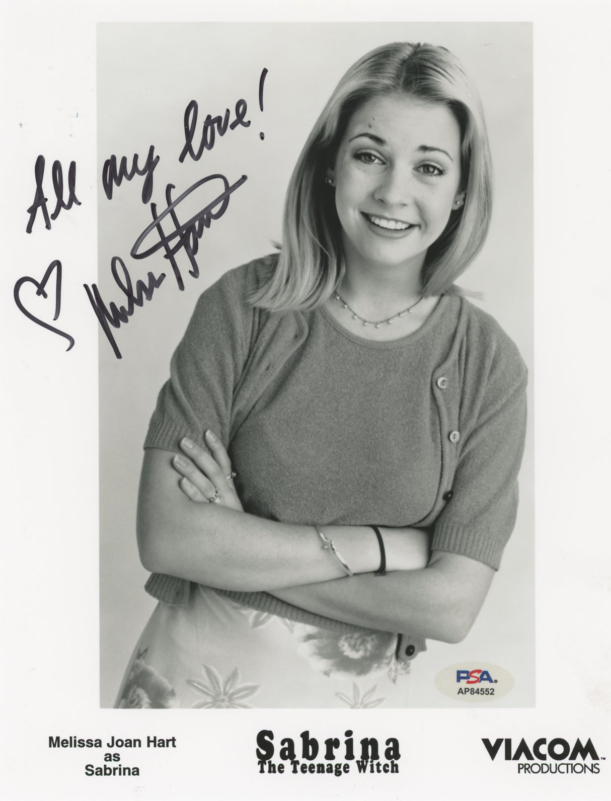 Melissa Joan Hart "All My Love!" Authentic Signed 8x10 Photo PSA/DNA #AP84552