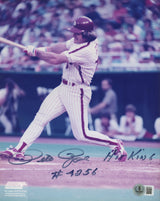 Reds Pete Rose "Hit King 4256" Authentic Signed 8x10 Vertical Photo BAS #BU64103