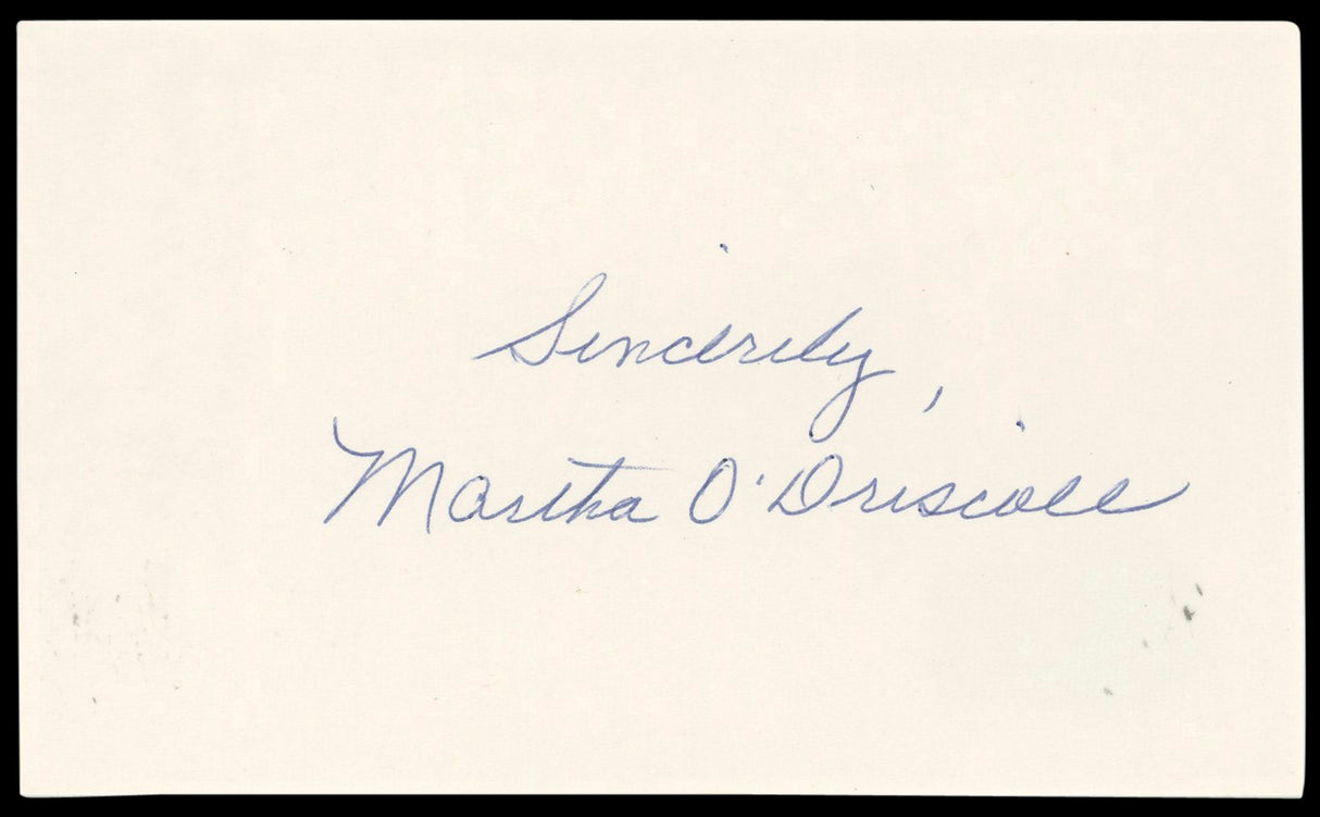 Martha O'Driscoll House of Dracula Authentic Signed 3x5 Index Card BAS #BN89208