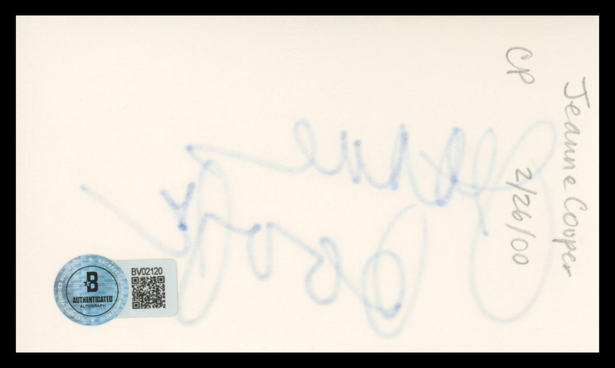 Jeanne Cooper The Young and the Restless Signed 3x5 Index Card BAS #BV02120
