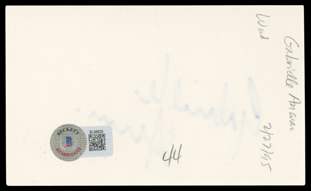 Gabrielle Anwar The Three Musketeers Signed 3x5 Index Card BAS #BL98629