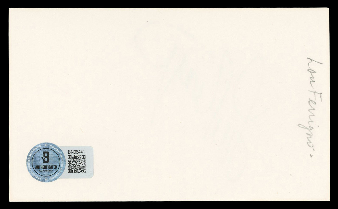 Lou Ferrigno The Incredible Hulk Authentic Signed 3x5 Index Card BAS #BN06441