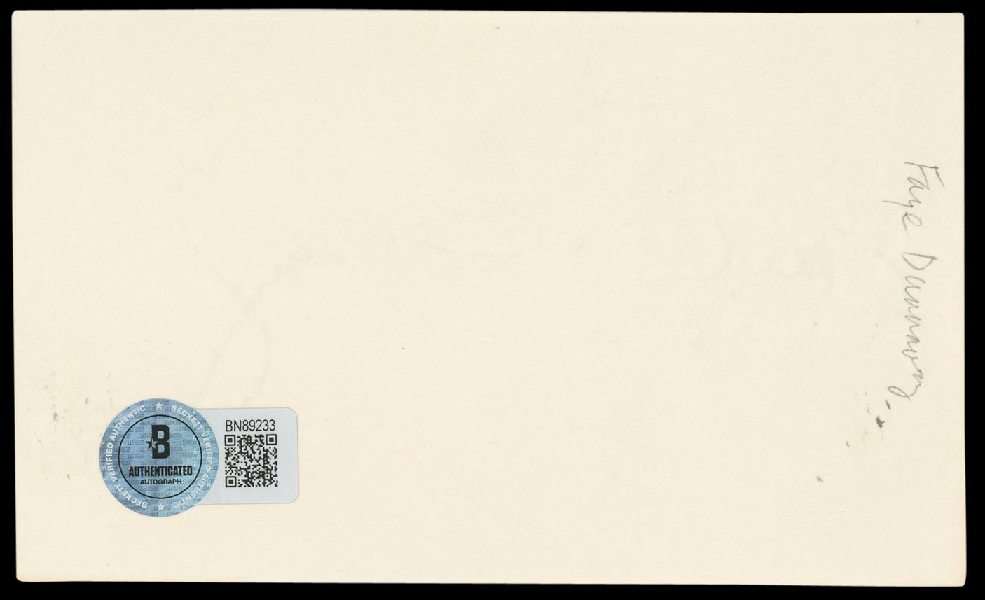 Faye Dunaway Bonnie and Clyde Authentic Signed 3x5 Index Card BAS #BN89233