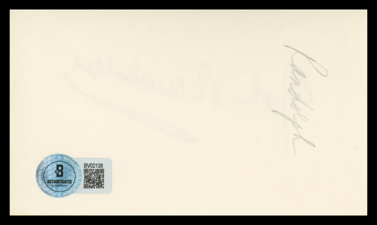 John Randolph Christmas Vacation Authentic Signed 3x5 Index Card BAS #BV02138