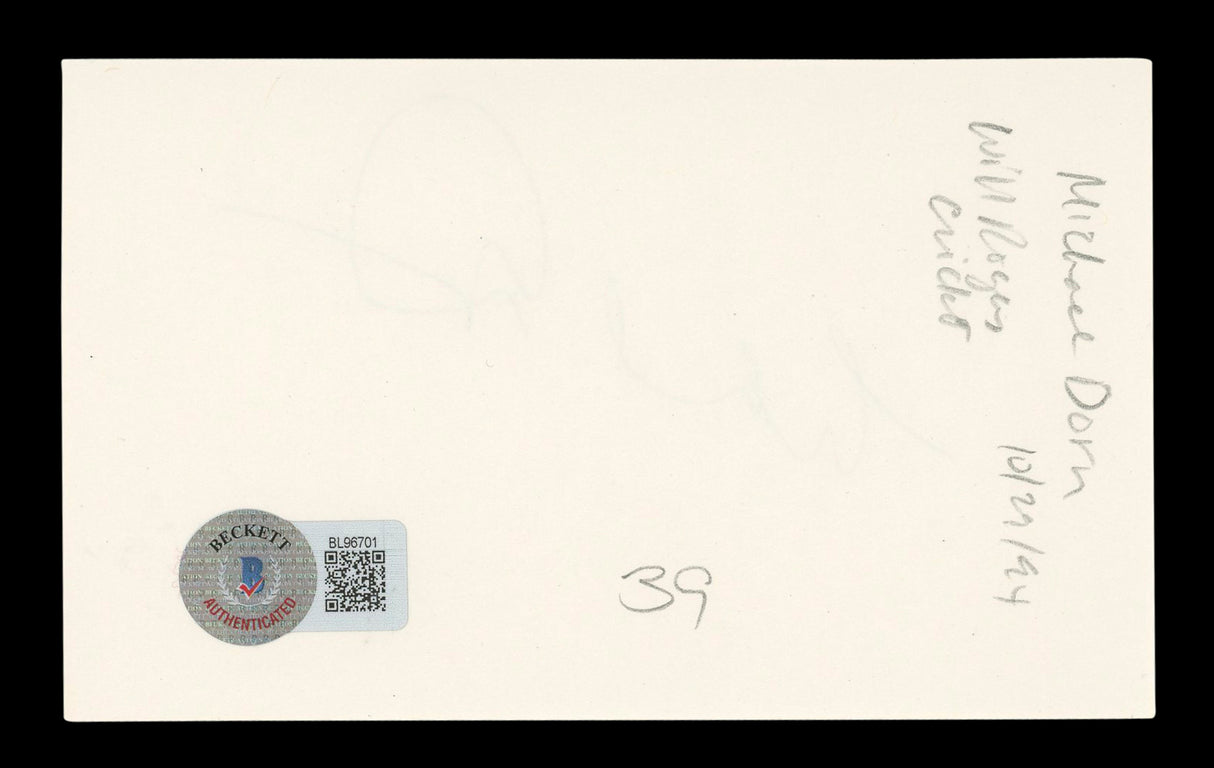 Michael Dorn Star Trek Authentic Signed 3x5 Index Card Autographed BAS #BL96701