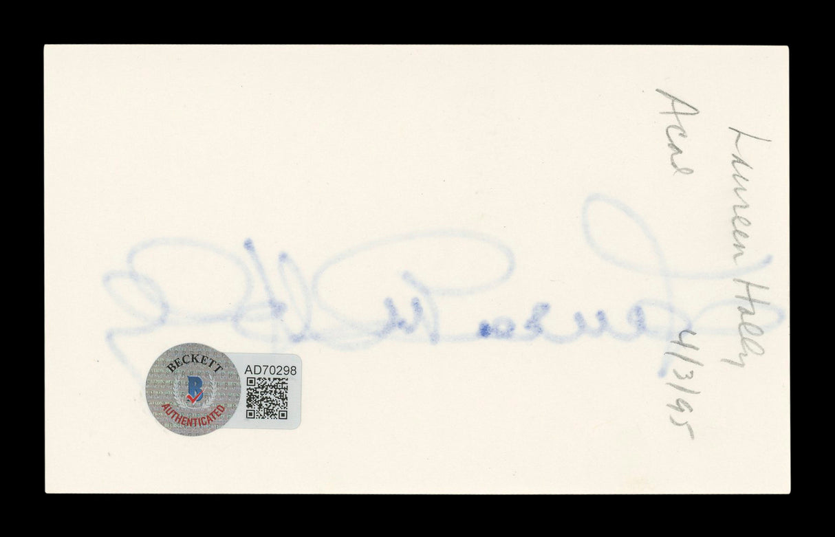 Lauren Holly Dumb and Dumber Signed 3x5 Index Card Autographed BAS #AD70298