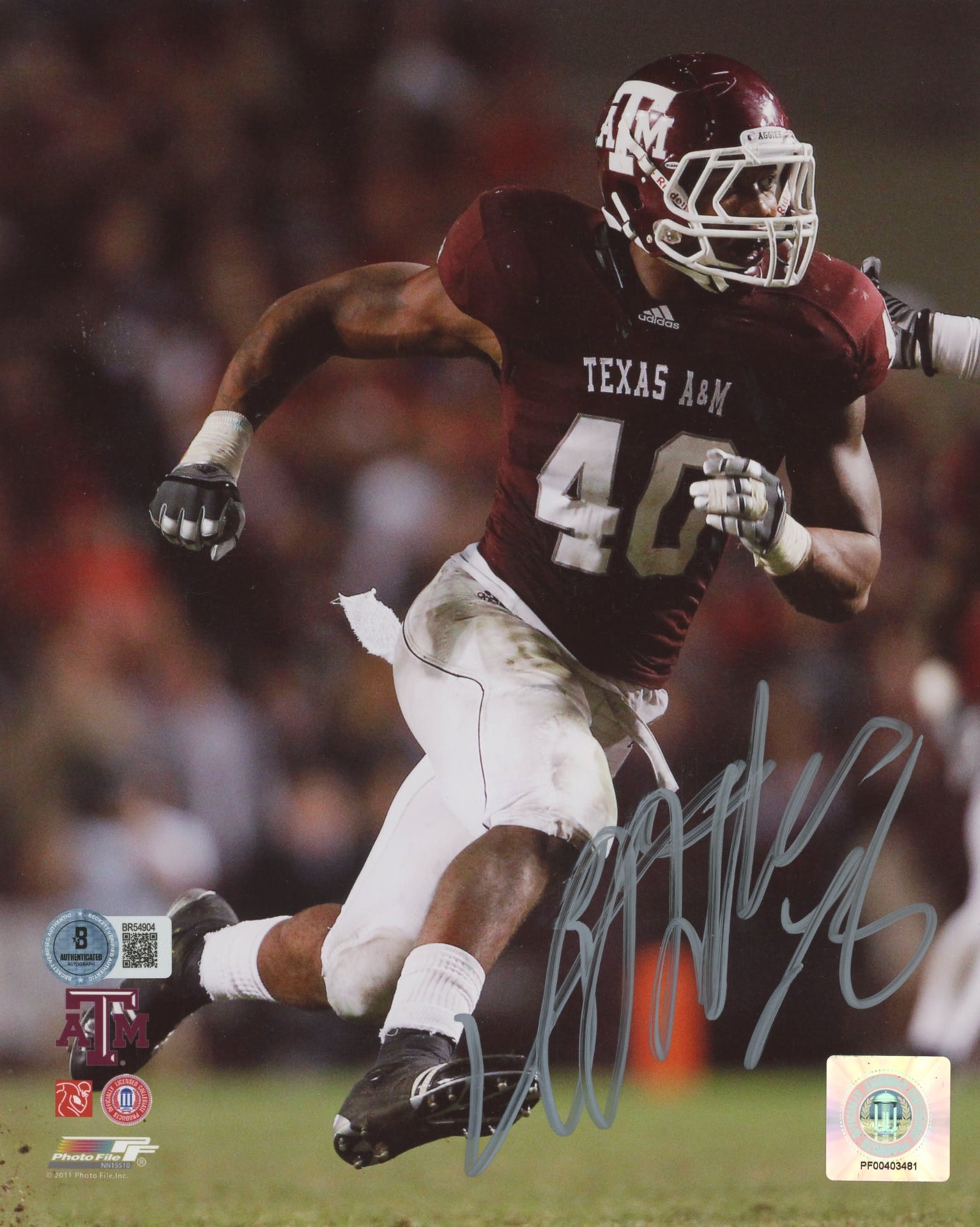 Texas A&M Von Miller Authentic Signed 8x10 Photo Autographed BAS #BR54904
