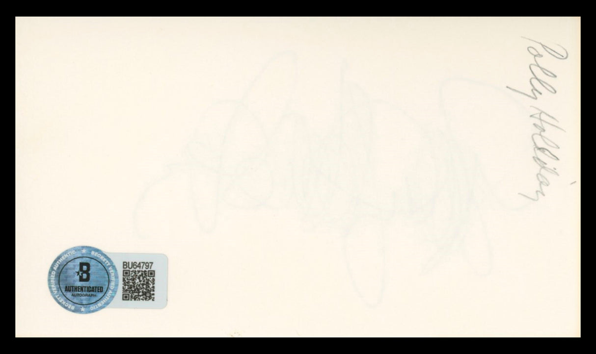 Polly Holliday Alice Authentic Signed 3x5 Index Card Autographed BAS #BU64797