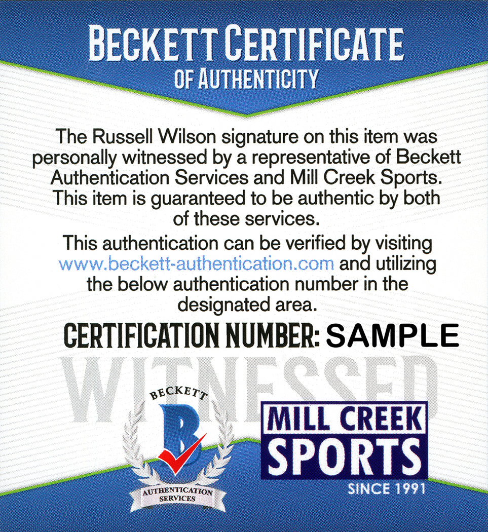 Russell Wilson Autographed Sports Illustrated Magazine Seattle Seahawks Signed in Blue RW Holo & Beckett BAS Stock #182297