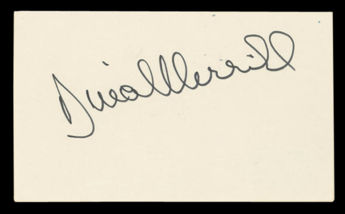 Dina Merrill Operation Petticoat Authentic Signed 3x5 Index Card BAS #BV03094
