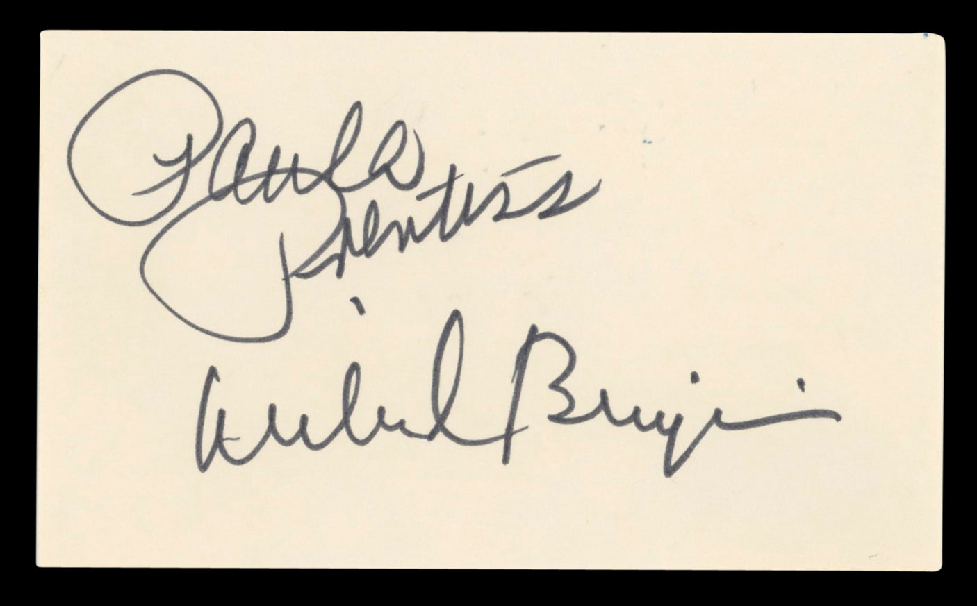 Paula Prentiss and Richard Benjamin He & She Authentic Signed 3x5 Index Card BAS #BV03277