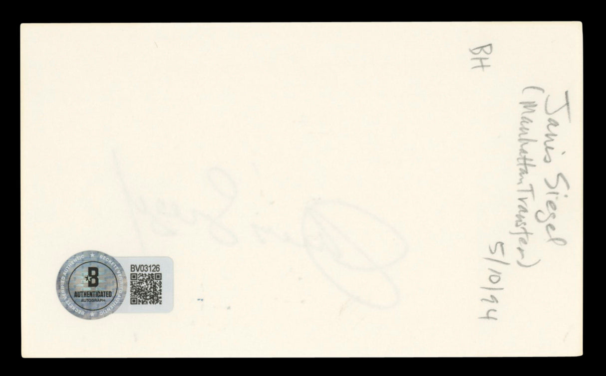 Janis Siegel The Manhattan Transfer Authentic Signed 3x5 Index Card BAS #BV03126