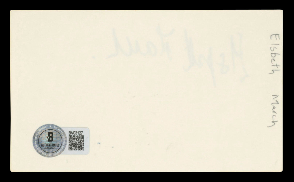 Elspeth March Three Lives of Thomasina Signed 3x5 Index Card BAS #BV03127