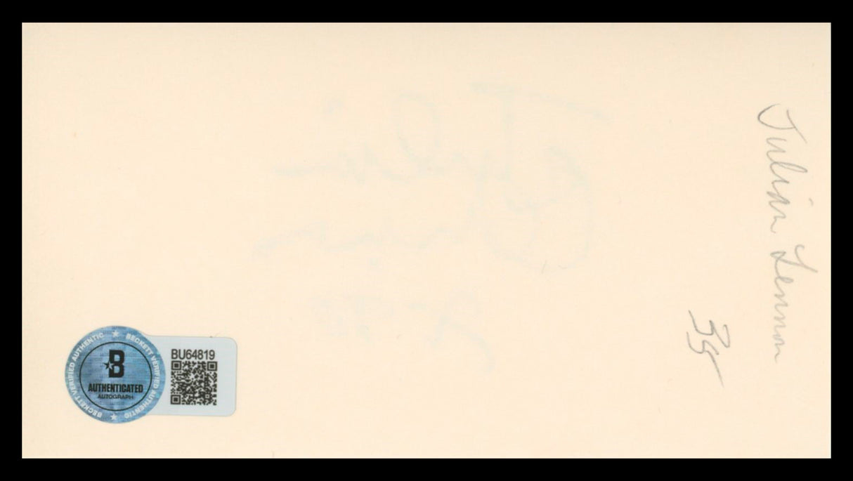 Julian Lennon Whaledreamers Authentic Signed 3x5 Index Card BAS #BU64819