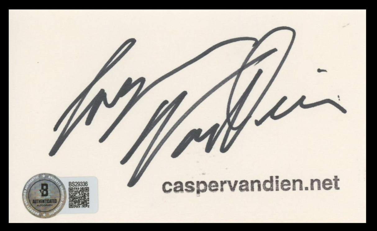 Casper Van Dien Starship Troopers Authentic Signed 3x5 Index Card BAS #BS29336