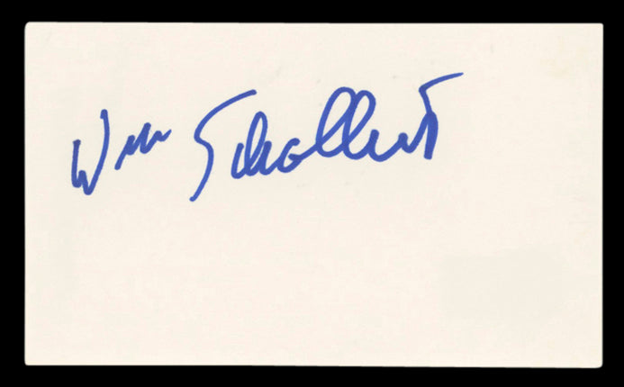 William Schallert Richard Diamond Authentic Signed 3x5 Index Card BAS #BV03143