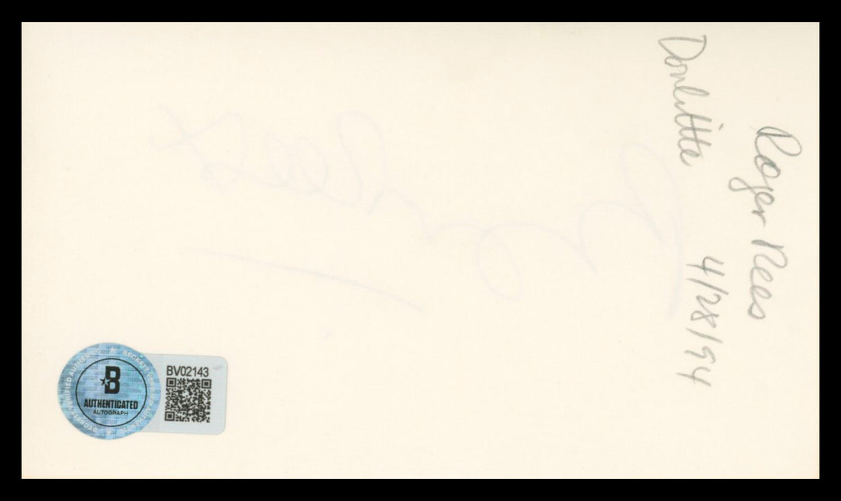 Roger Rees Cheers Authentic Signed 3x5 Index Card Autographed BAS #BV02143