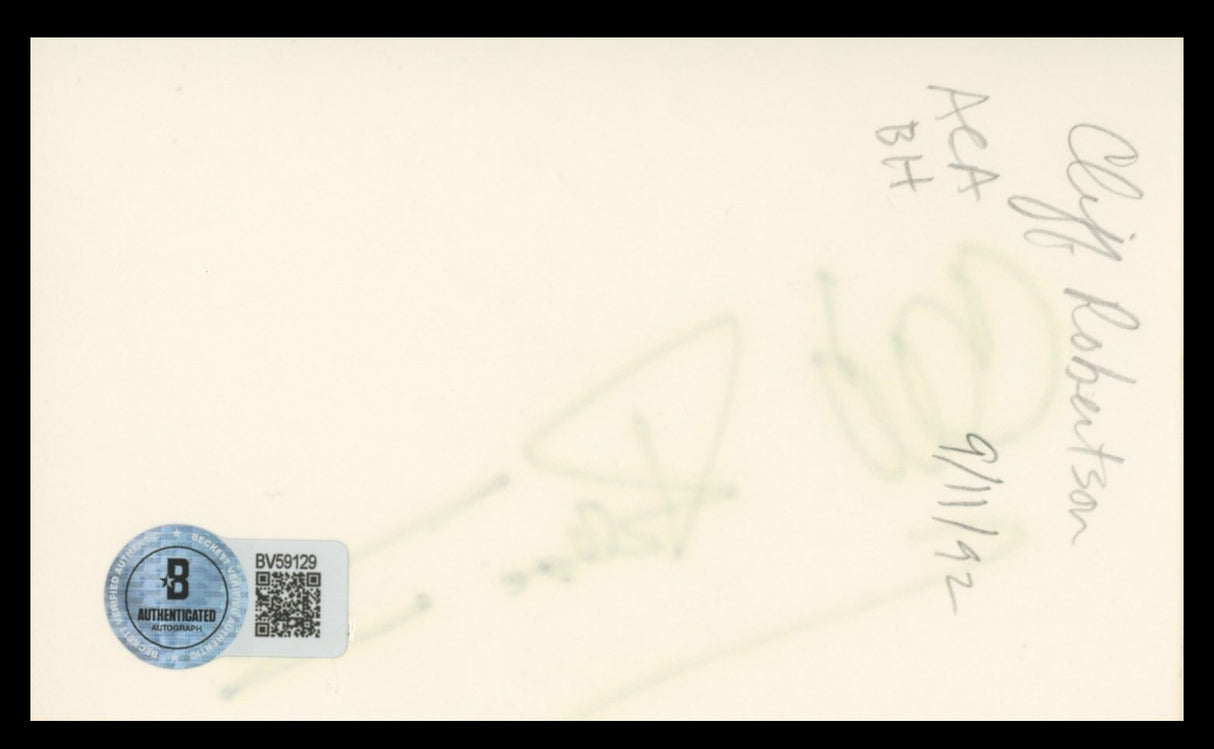 Cliff Robertson Charly Authentic Signed 3x5 Index Card Autographed BAS #BV59129