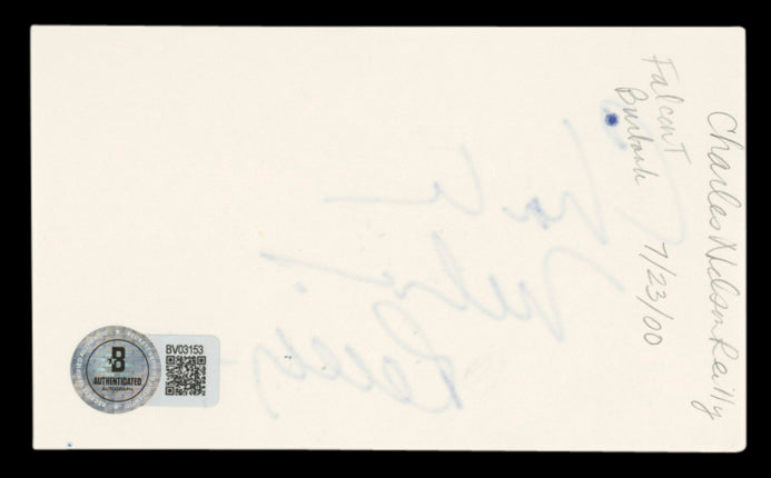 Charles Nelson Reilly Match Game Authentic Signed 3x5 Index Card BAS #BV03153