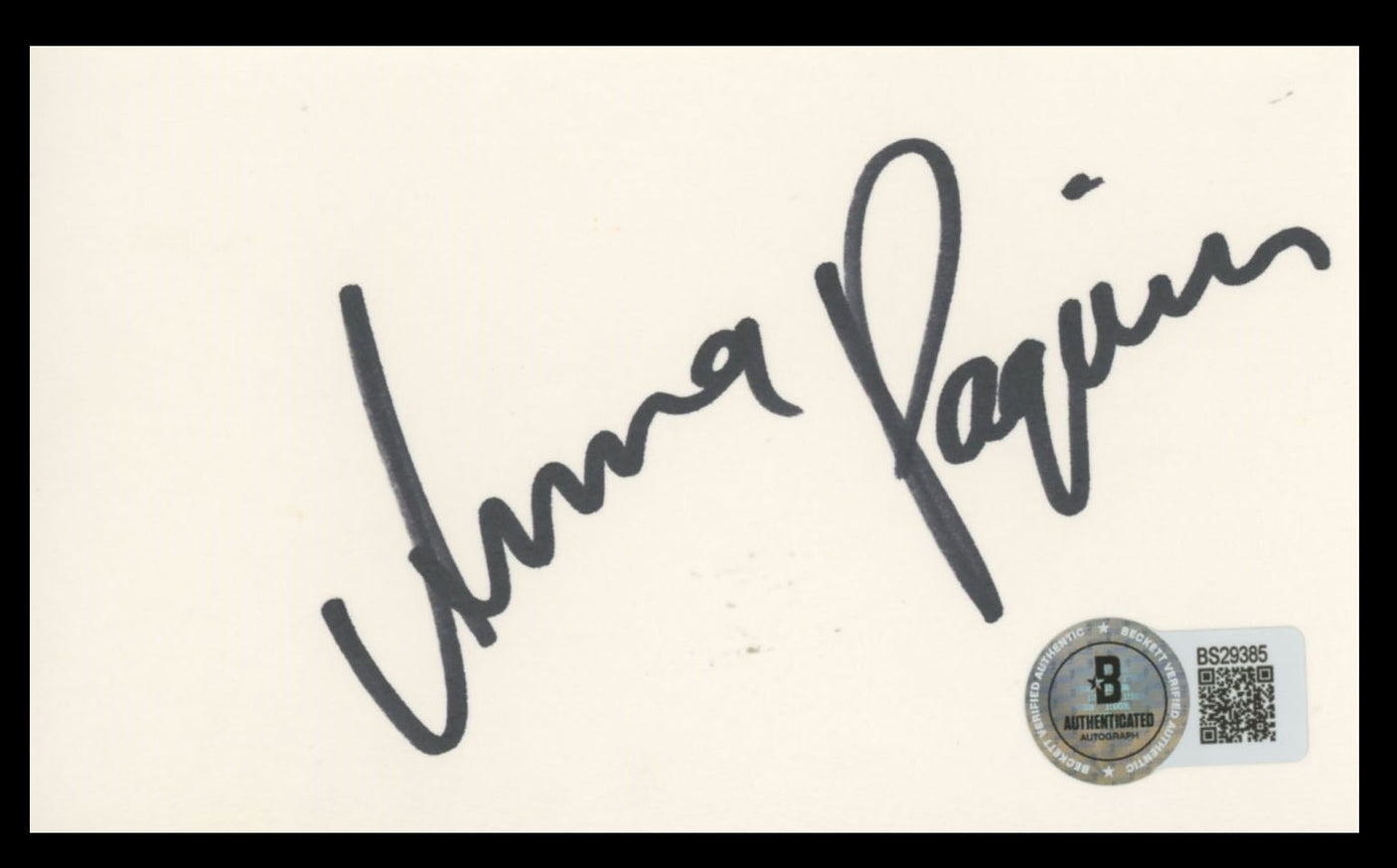 Anna Paquin True Blood Authentic Signed 3x5 Index Card Autographed BAS #BS29385