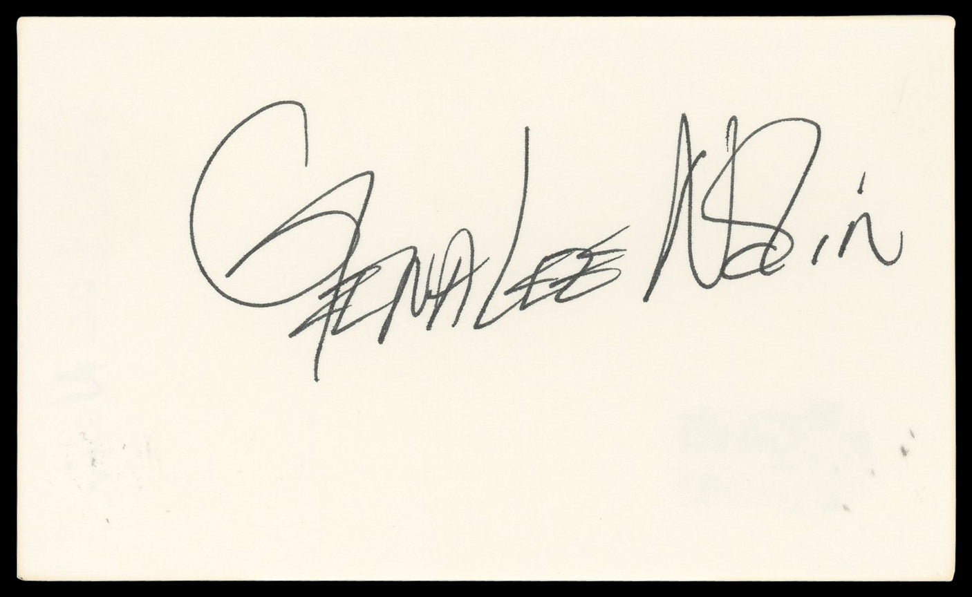 Gena Lee Nolin Baywatch Authentic Signed 3x5 Index Card Autographed BAS #BN06507