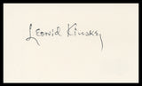Leonid Kinskey Casablanca Authentic Signed 3x5 Index Card BAS #BV59112