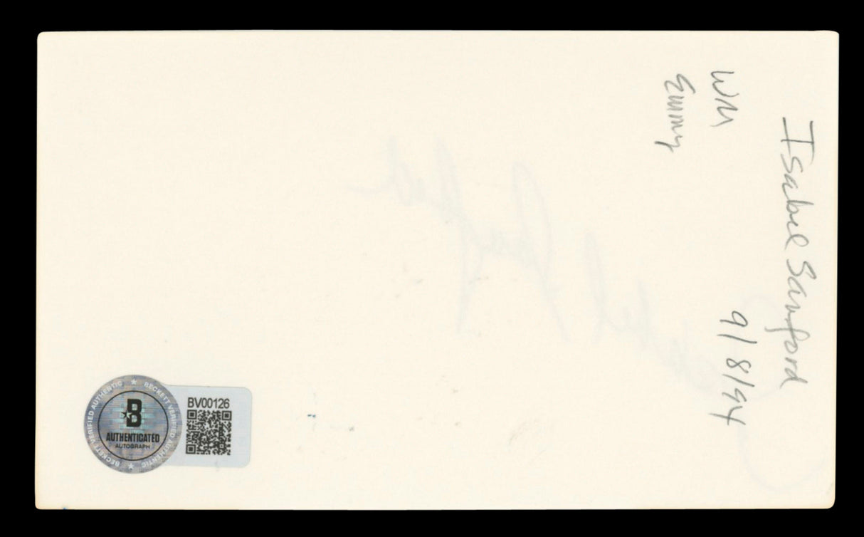Isabel Sanford All In The Family Authentic Signed 3x5 Index Card BAS #BV00126