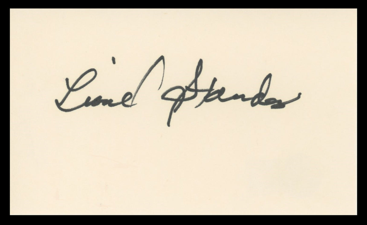 Lionel Stander Hart to Hart Authentic Signed 3x5 Index Card BAS #BV59074