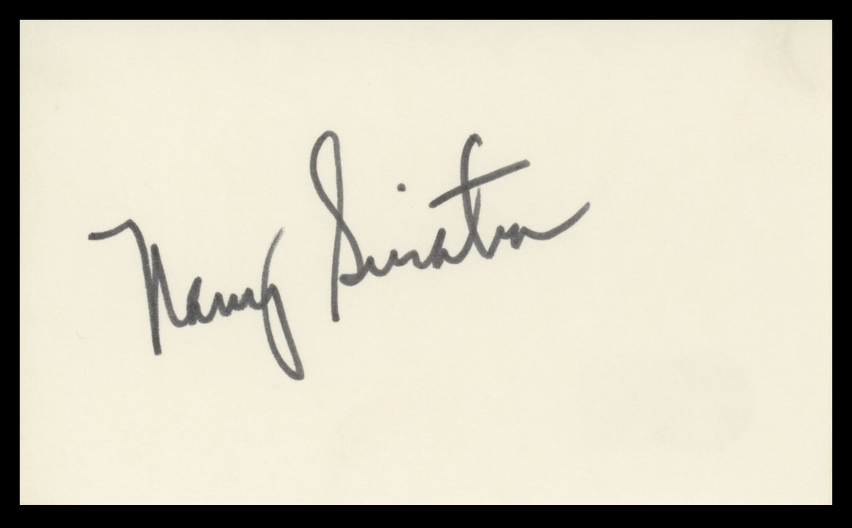 Nancy Sinatra Movin' With Nancy Authentic Signed 3x5 Index Card BAS #BV59075