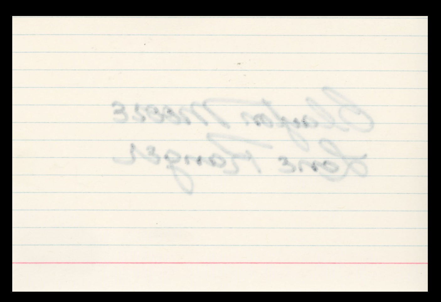 Clayton Moore The Lone Ranger "Lone Ranger" Signed 4x6 Index Card BAS #BS29334