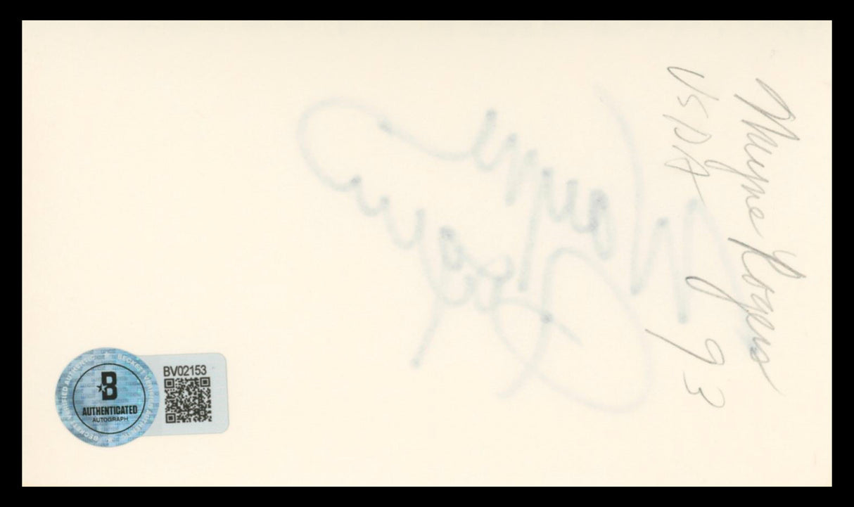 Wayne Rogers M*A*S*H Authentic Signed 3x5 Index Card Autographed BAS #BV02153