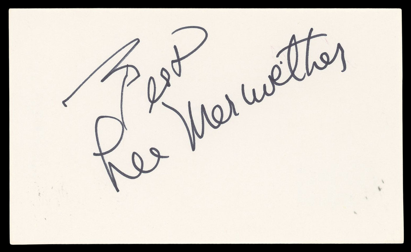 Lee Meriwether Barnaby Jones Authentic Signed 3x5 Index Card BAS #BN35205