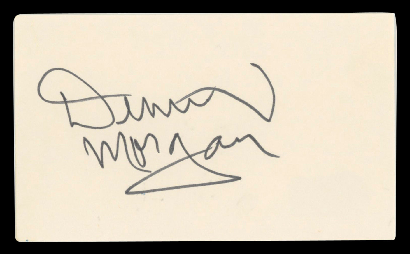 Dennis Morgan Christmas in Connecticut Authentic Signed 3x5 Index Card BAS #BV03248