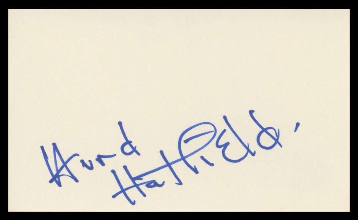 Hurd Hatfield The Picture of Dorian Gray Signed 3x5 Index Card BAS #BV59093