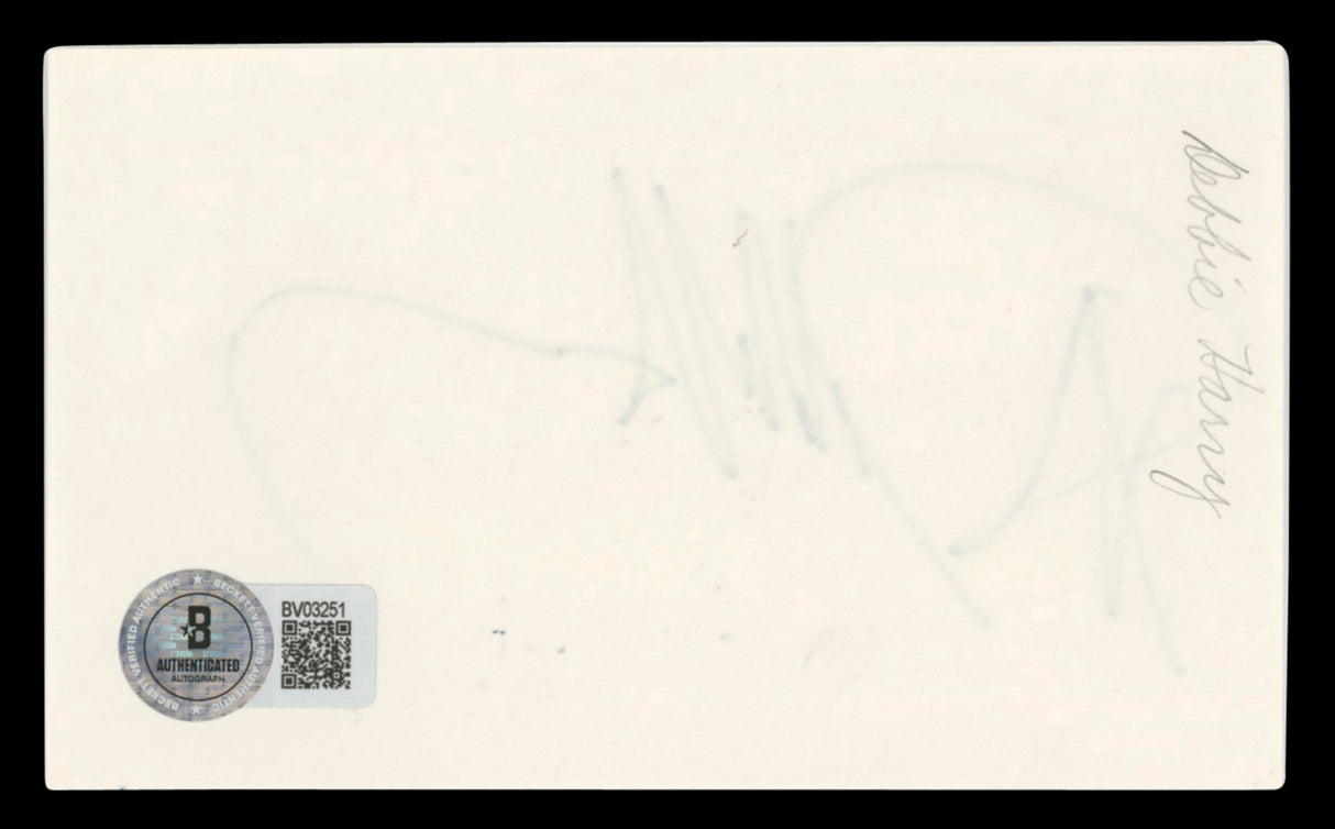 Debbie Harry Blondie Authentic Signed 3x5 Index Card Autographed BAS #BV03251