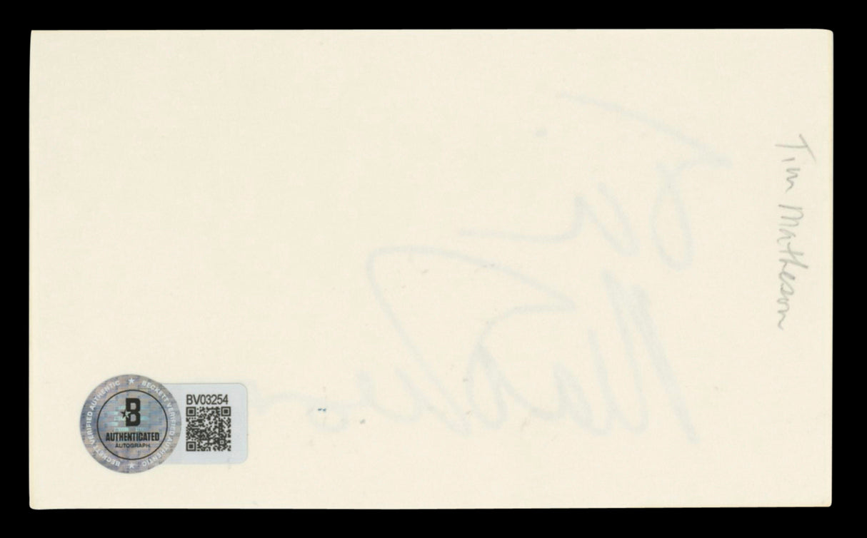 Tim Matheson Animal House Authentic Signed 3x5 Index Card BAS #BV03254