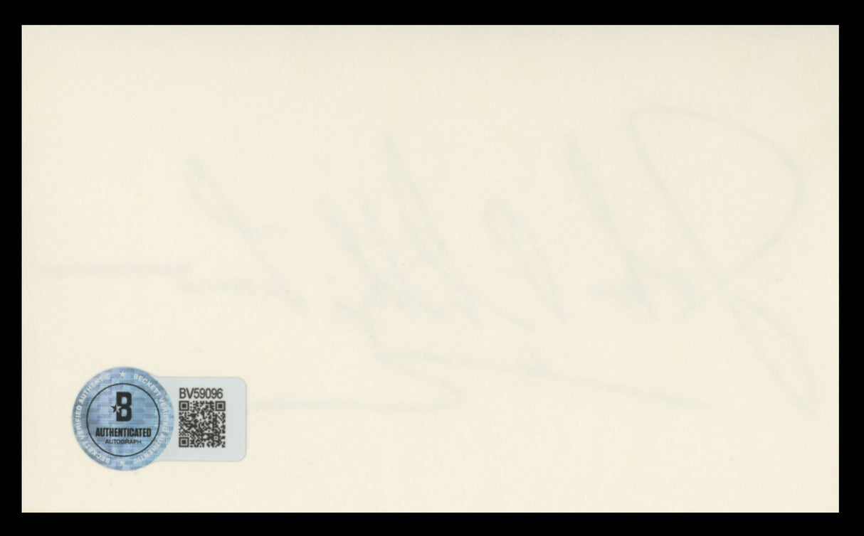 John Phillip Law Barbarella Authentic Signed 3x5 Index Card BAS #BV59096