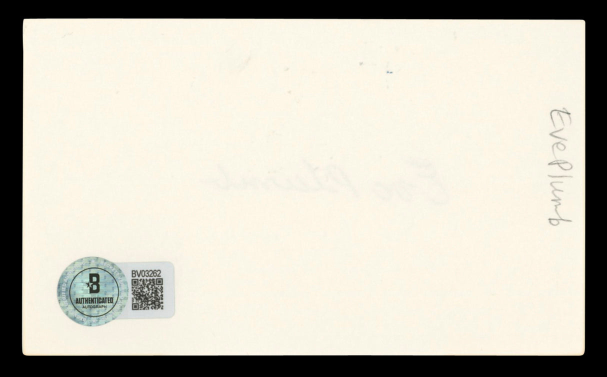 Eve Plumb The Brady Bunch Authentic Signed 3x5 Index Card BAS #BV03262