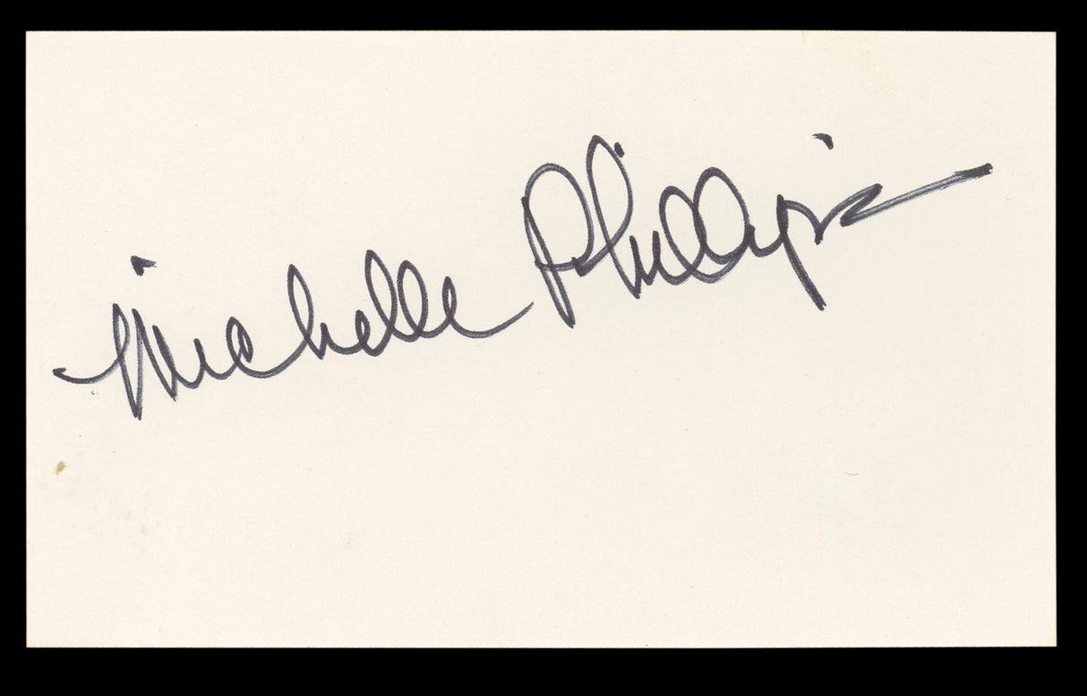 Michelle Phillips Knots Landing Authentic Signed 3x5 Index Card BAS #BL98858