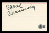 Carol Channing Gentlemen Prefer Blondes Signed 4x6 Index Card BAS #BS29386