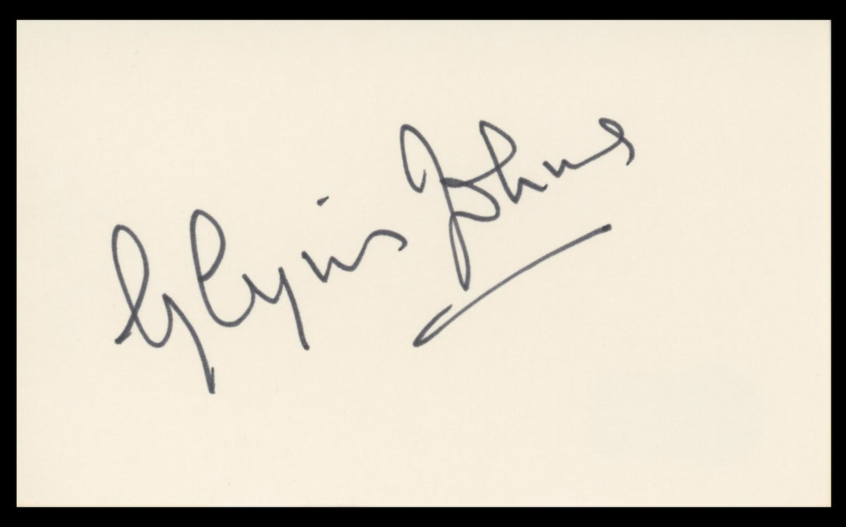 Glynis Johns Mary Poppins Authentic Signed 3x5 Index Card BAS #BV59052