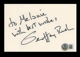 Geoffrey Rush Pirates Of The Caribbean Signed 4x6 Index Card BAS #BS29396