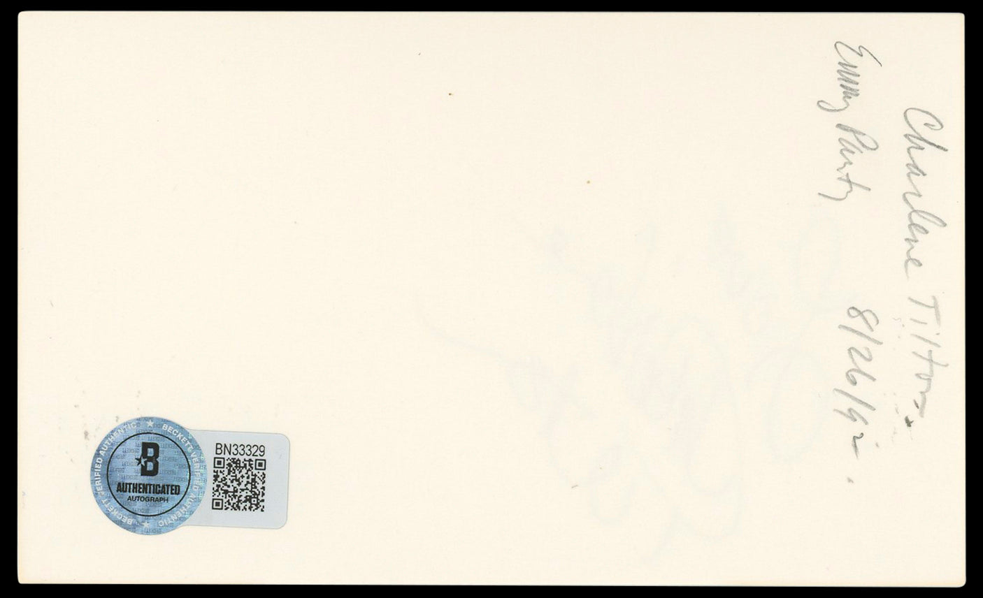 Charlene Tilton Dallas "Love" Authentic Signed 3x5 Index Card BAS #BN33329