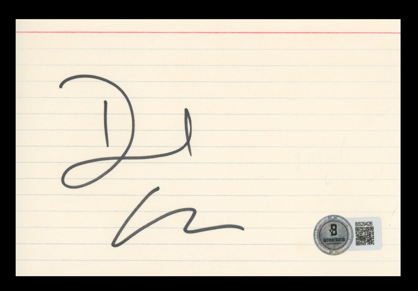 David Caruso CSI Miami Authentic Signed 4x6 Index Card BAS #BS29426
