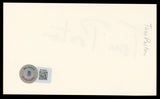 Tom Poston Newhart Authentic Signed 3x5 Index Card Autographed BAS #BL98842