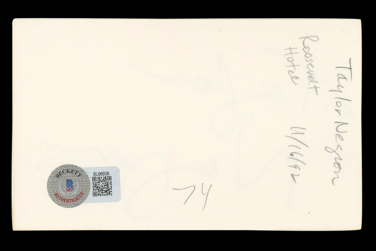 Taylor Negron The Last Boy Scout Authentic Signed 3x5 Index Card BAS #BL96938
