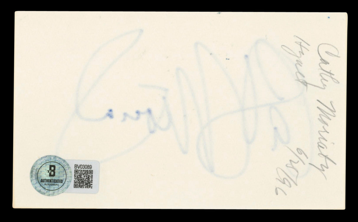 Cathy Moriarty Raging Bull Authentic Signed 3x5 Index Card BAS #BV03089