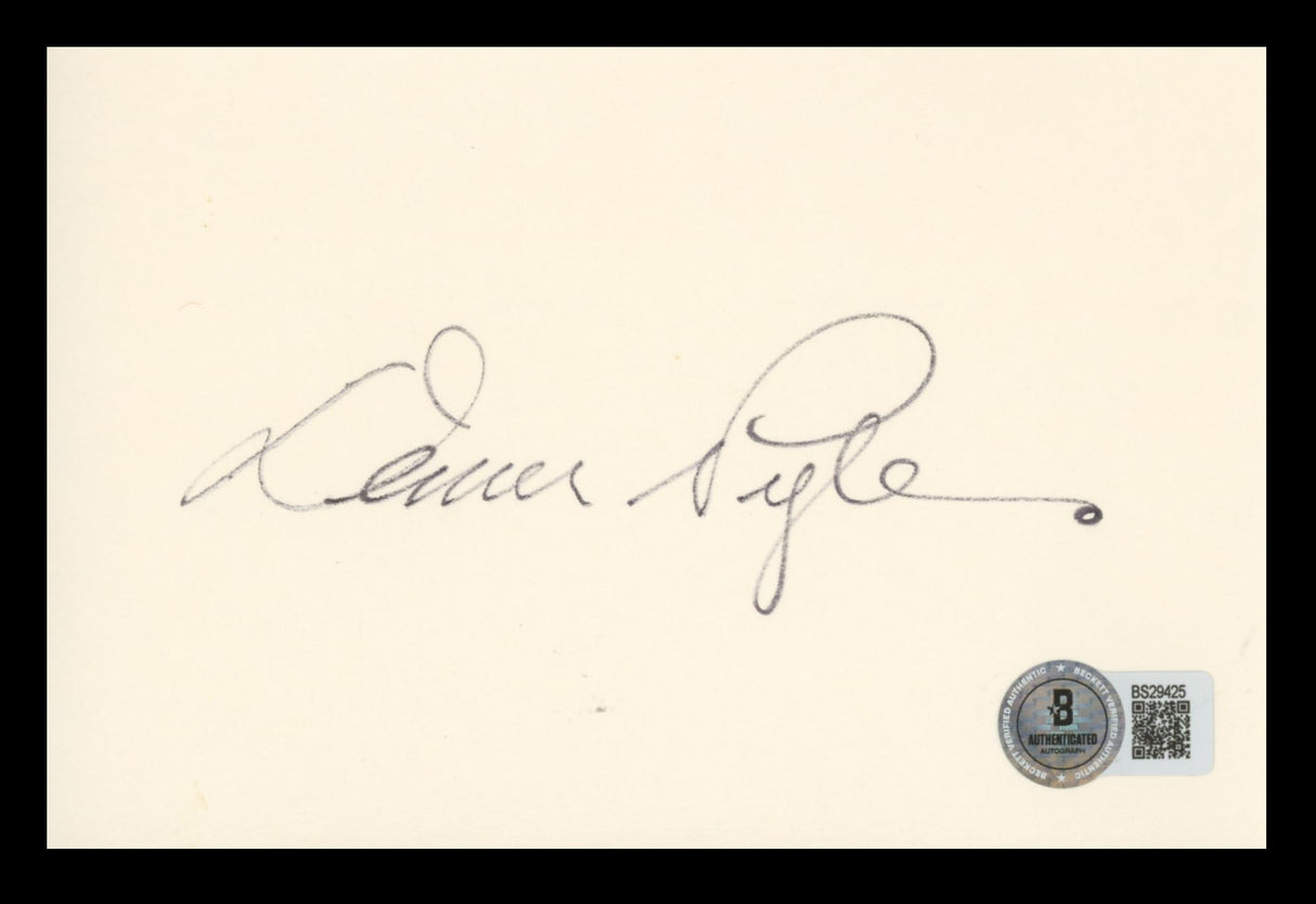 Denver Pyle The Dukes Of Hazzard Authentic Signed 4x6 Index Card BAS #BS29425