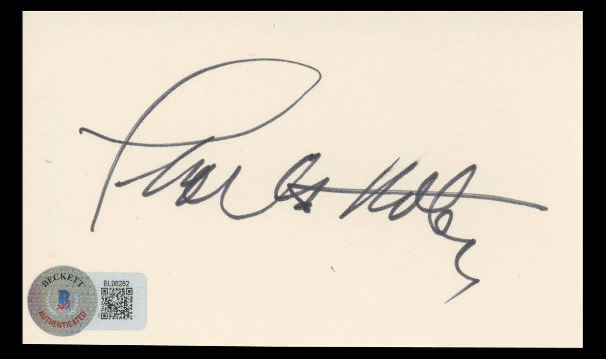 Charlton Heston The Ten Commandments Signed 3x5 Index Card BAS #BL98282